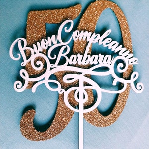 Topper decorazione personalizzato per occasioni, compleanno, matrimonio, regalo, comunione cresima battesimo