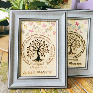 Personalized nameplate with frame, gift for teacher, maestro, teachers, class memory