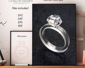 Laser Cutting File - 3D Acrylic Diamond Ring - Digital Download - SVG DXF EPS for Laser Cutter