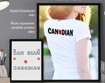 Canadian With Maple Leaf Layered Vinyl Decal Cutting Files  - Vector, PNG, DXF, SVG - Silhouette, Cricut, Decorations