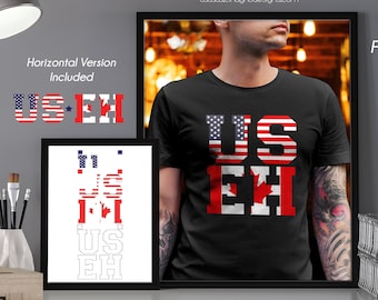 US EH - Canada and American Layered Vinyl Decal Cutting Files  - Vector, SVG - Silhouette, Cricut, Decorations