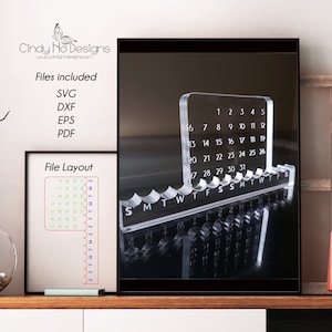 English or German Acrylic Perpetual Calendar - Instant Download Vector Cut Files