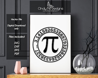 Pi 3.14 Círculo - Vector, png, DXF, SVG - Silueta, Cricut, htc, Decoración de invitaciones