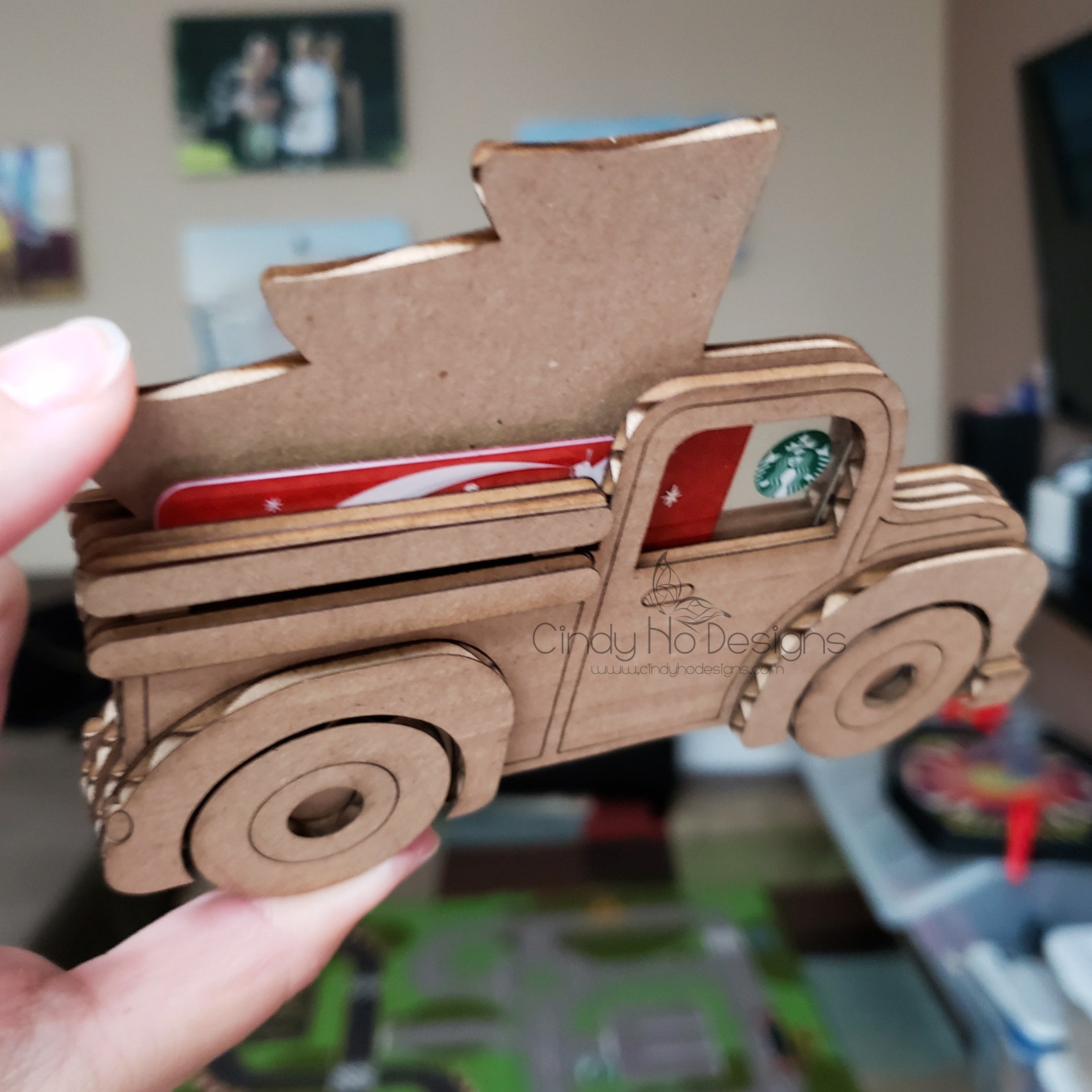 Vintage Truck Gift Card Holder Laser Cut Digital Vector File Etsy