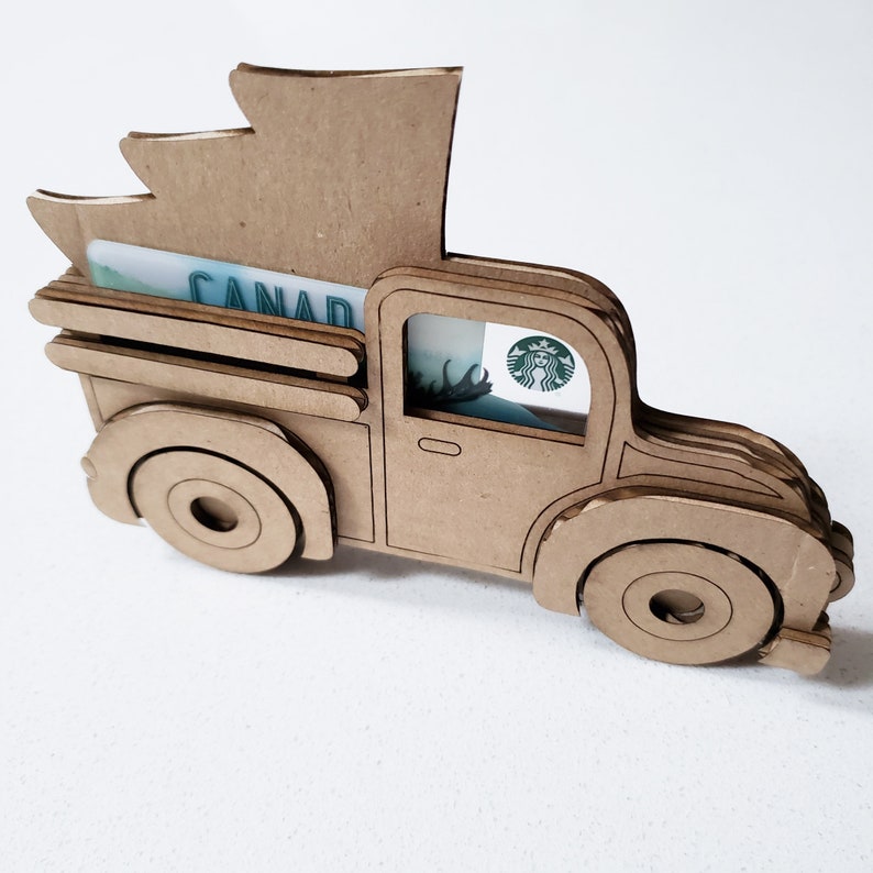 Vintage Truck Gift Card Holder Laser Cut Digital Vector File Etsy