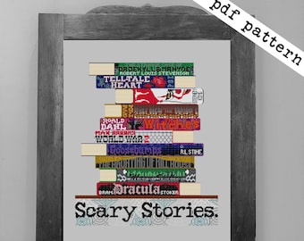 Scary Stories Books Cross Stitch - PDF Pattern Digital Download