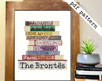The Brontes Books Cross Stitch - PDF Pattern Digital Download