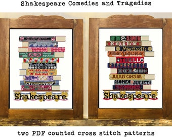 Shakespeare Comedies and Tragedies Cross Stitch Books - 2 x PDF Pattern Digital Download