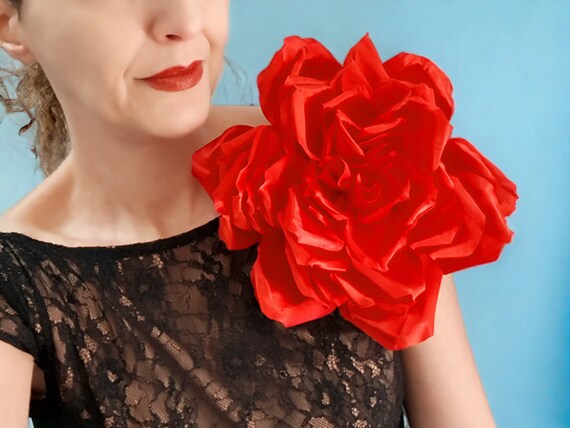 Large red brooch deals