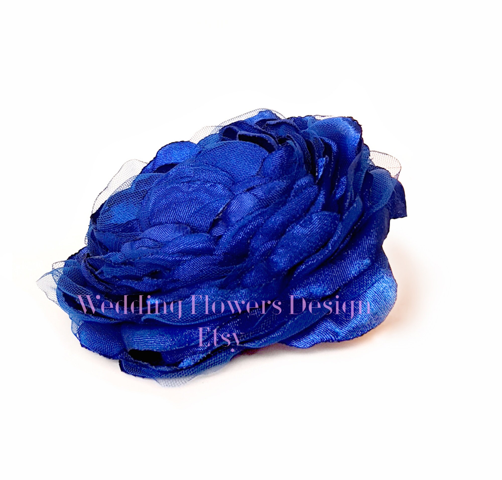 Royal Blue Wedding Blue Fabric Flower Blue Silk Flower Blue Etsy