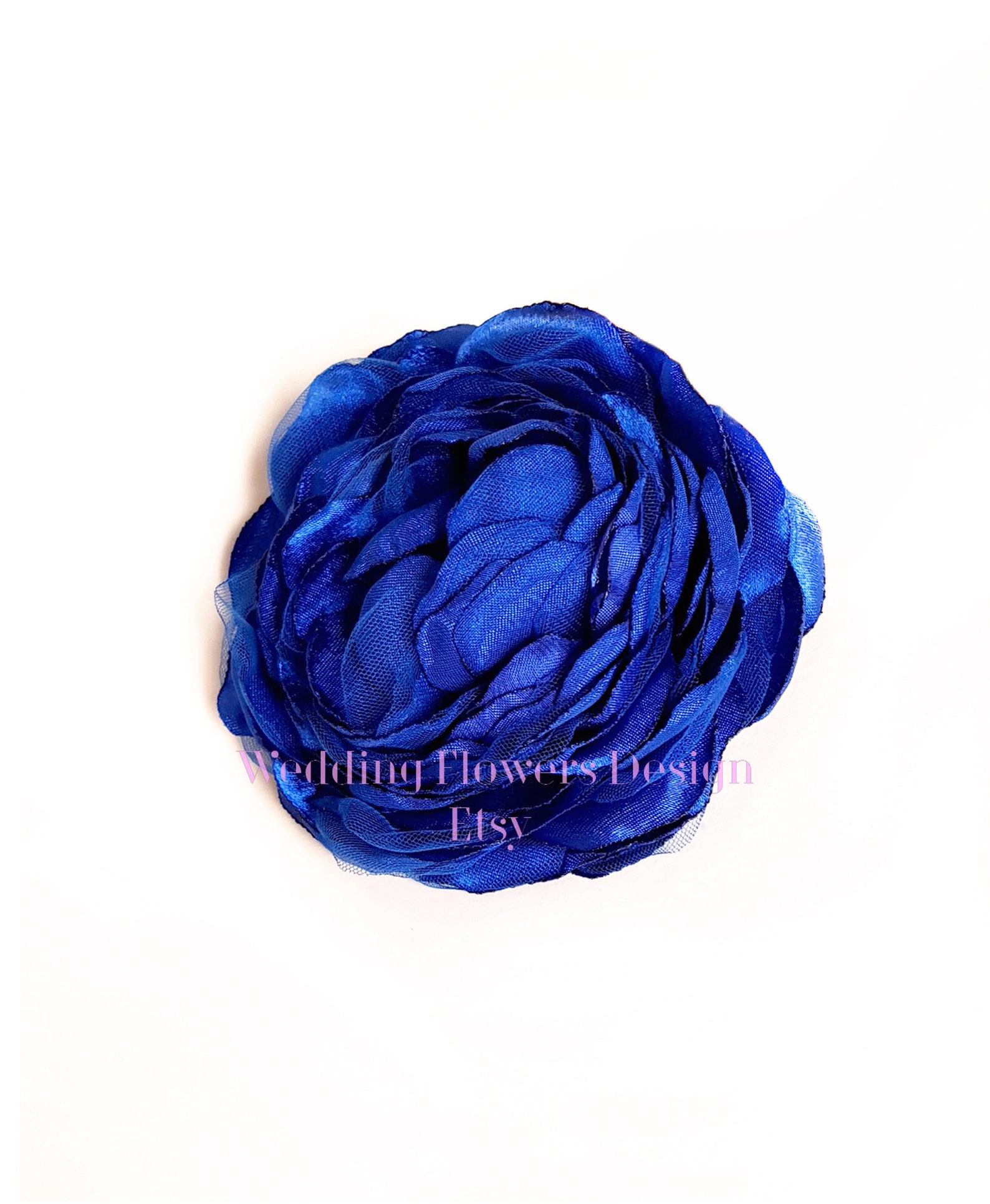 Royal Blue Wedding Blue Fabric Flower Blue Silk Flower Blue Etsy