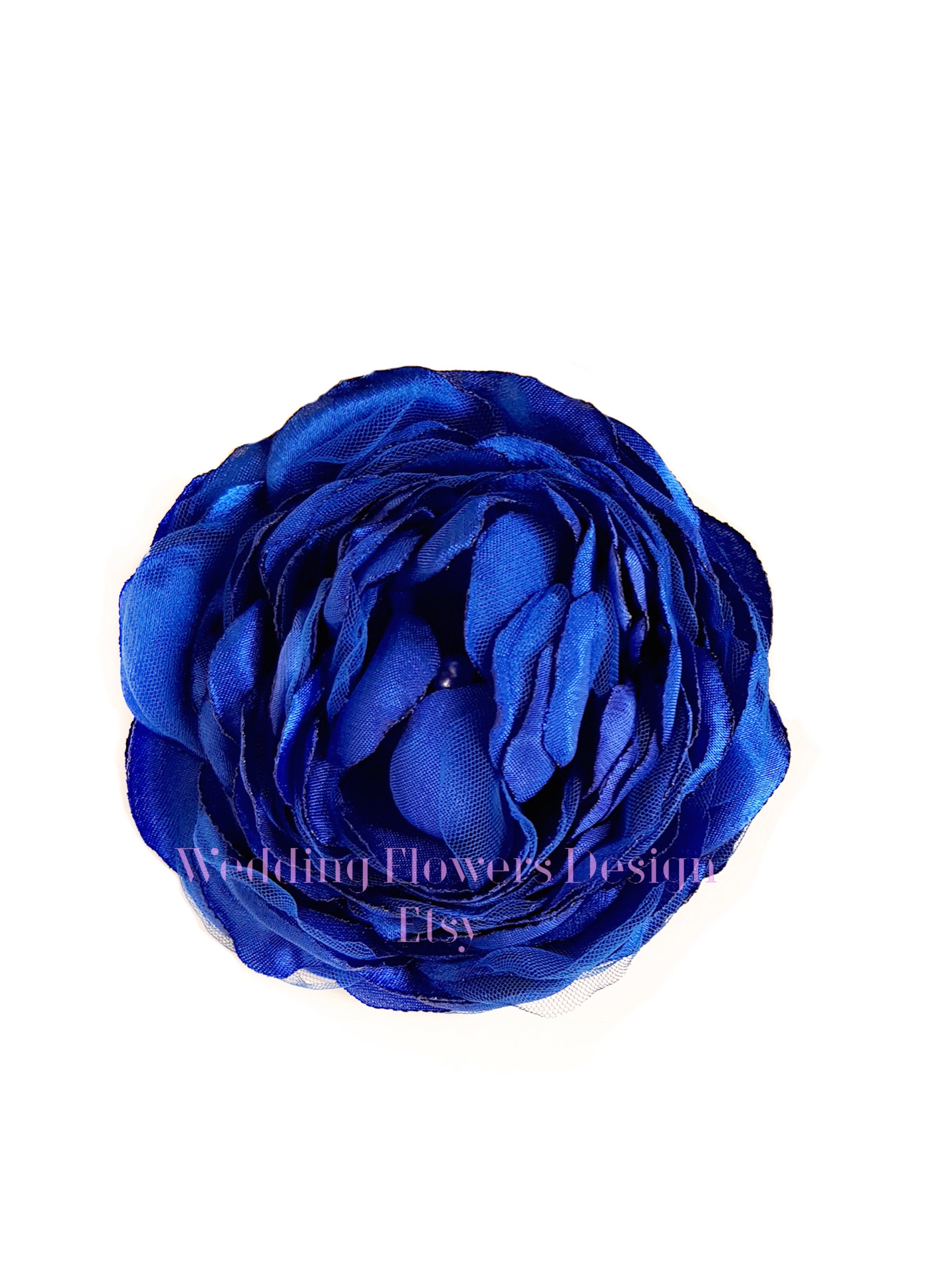 Royal Blue Wedding Blue Fabric Flower Blue Silk Flower Blue Etsy