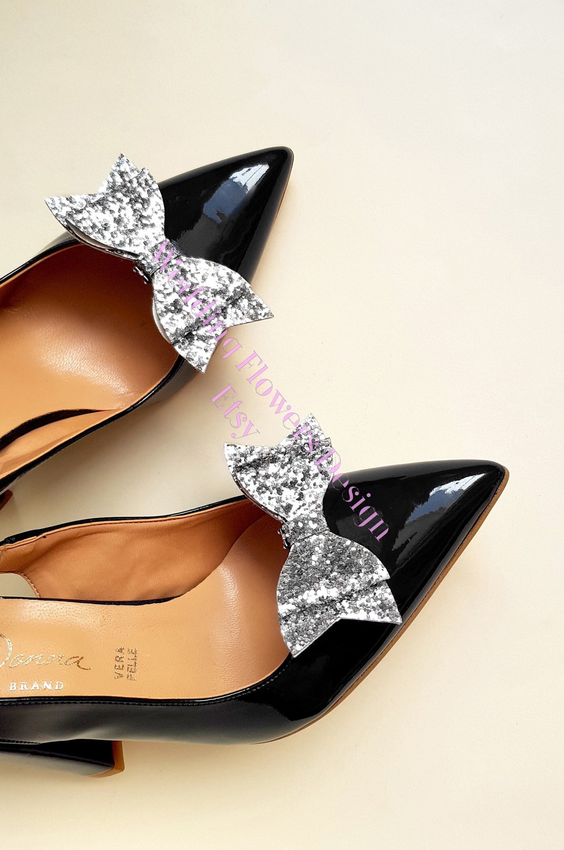 Bow Shoe Clips Glitter Shoe Clips Shoe Accessory Bridal Etsy