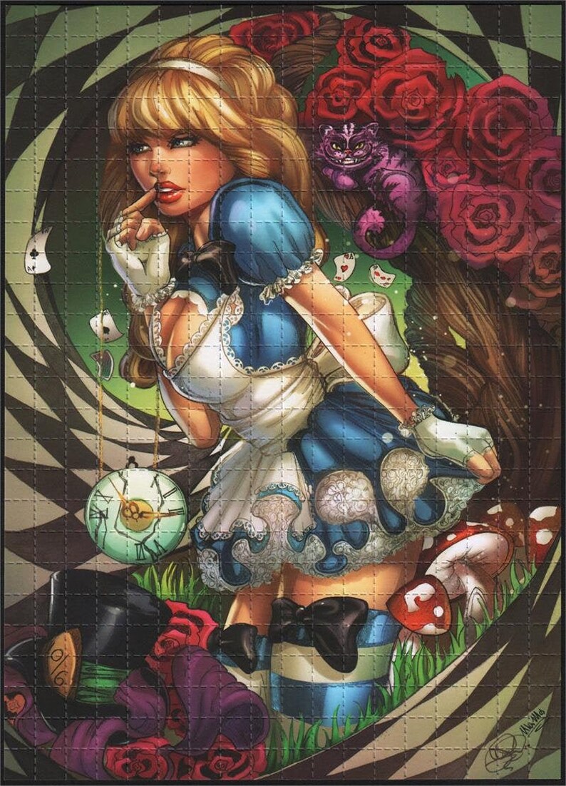 Naughty Alice by Sarah Giardina and Ula Mos. Blotter Art Etsy