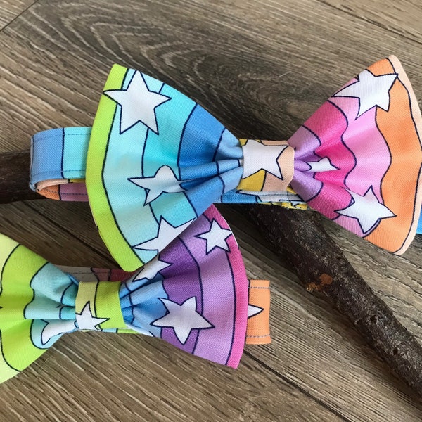 Rainbow bow tie, rainbow print, rainbow gift, wedding outfit, wedding accessories, wedding clothes, teacher gift, father son bow tie