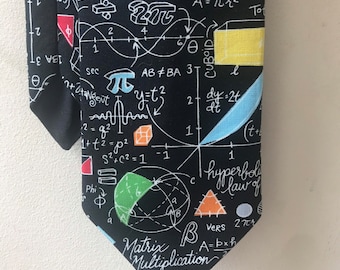 Maths ties, math gift, math print, math teacher, teacher gift, geek gift, geek chic, professor gift, alternative tie, alternative wedding