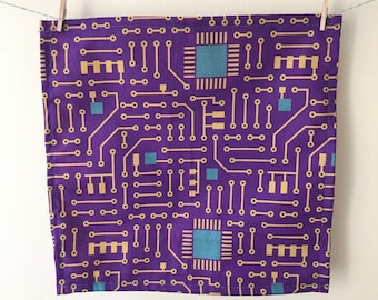 Circuit board pocket square, wedding gift, circuit board accessories, circuit board gift, circuit board print, teacher gift, engineer gift
