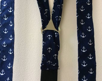 Anchor braces, anchor print, anchor gift, anchor accessories, nautical braces, nautical gift, mens braces, trouser braces, fathers day