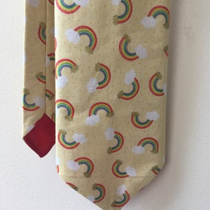 Rainbow tie, rainbow print, rainbow gift, rainbow wedding, rainbow accessories, mens rainbow, bright tie, yellow tie, quirky tie