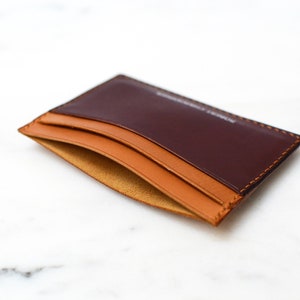 Mens 5 pocket cardholder. Handmade from Vegetable tanned leather and hand-stitched with linen thread. image 2