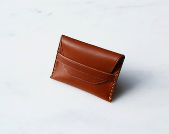 Small hand stitched leather coin pouch, 100% vegetable tanned leather.