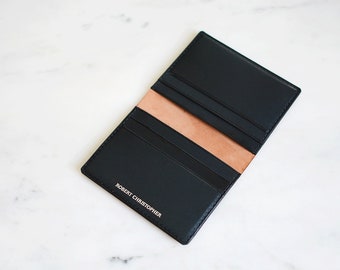 Mens six slot cardholder. Handmade from Vegetable tanned leather and hand-stitched with linen thread.