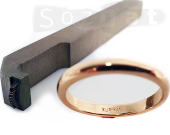 Custom Metal Stamp Ring Bent Shank Hallmark Stamps Swan Neck Stamp Gooseneck Stamp Custom Bent Stamp for Rings 925 Stamp Curved Rings Stamp