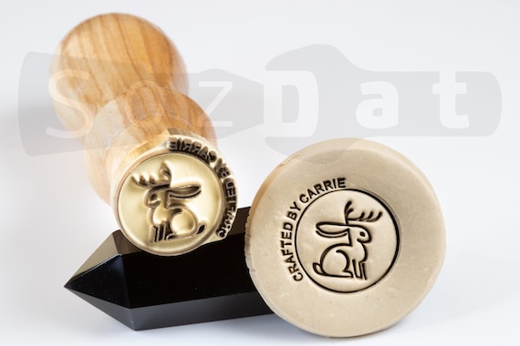 A Custom Engraved Metal (Brass) 2″ Clay Stamp - Claystamps