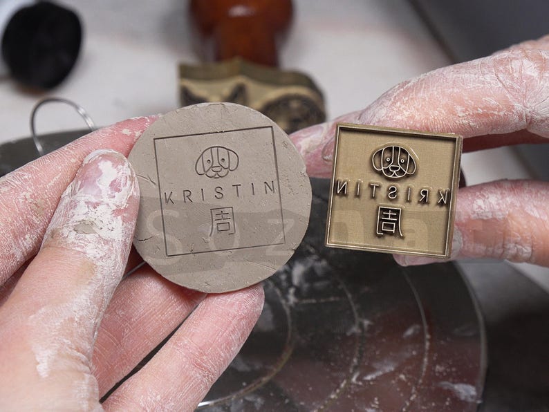 Custom Clay Stamp Ceramic Stamp Polymer Clay Stamps for Pottery Stamps Clay Stamps Ceramic Stamps for Pottery Stamp Custom Made Clay Stamp image 10