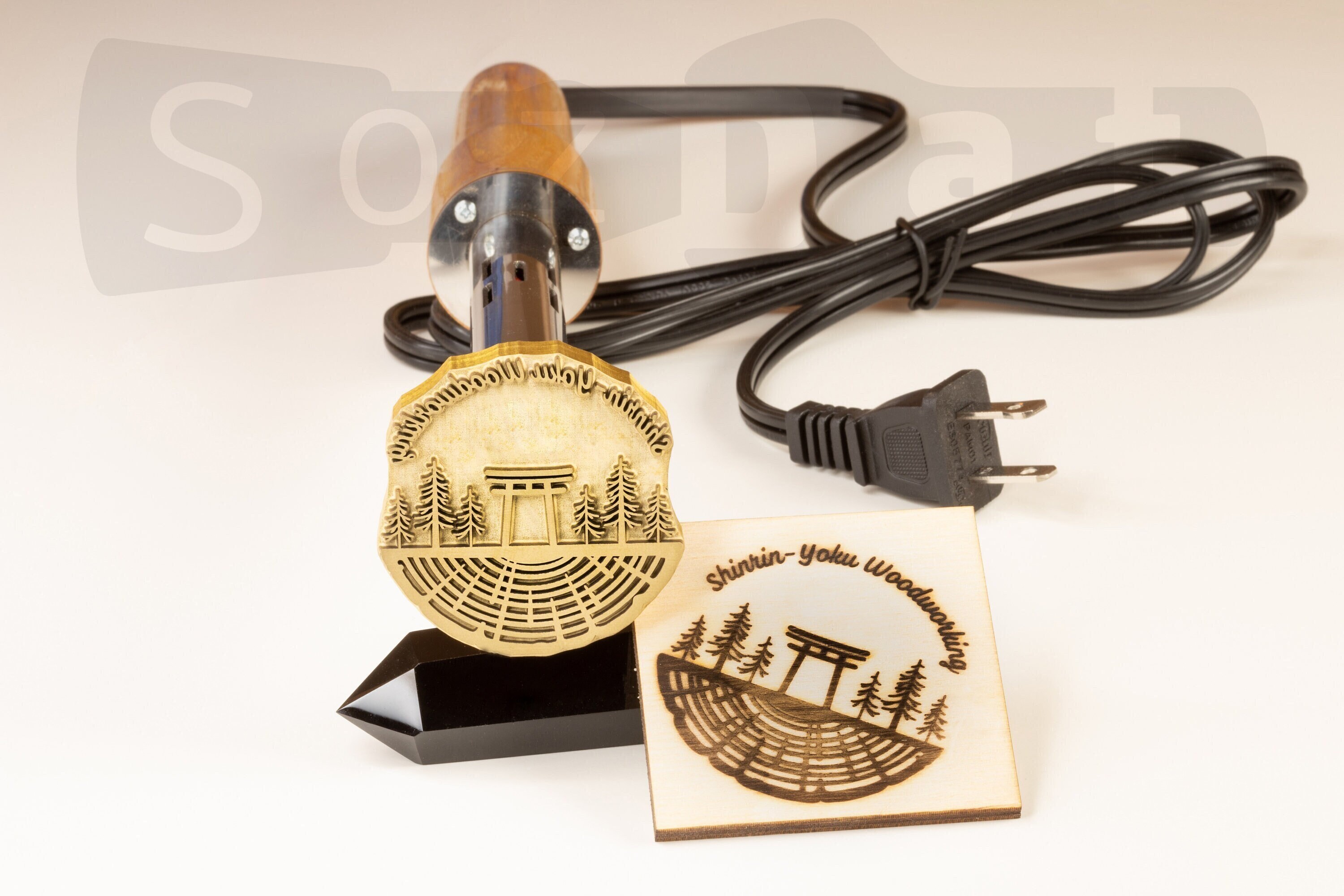 Electric branding iron for cheap wood