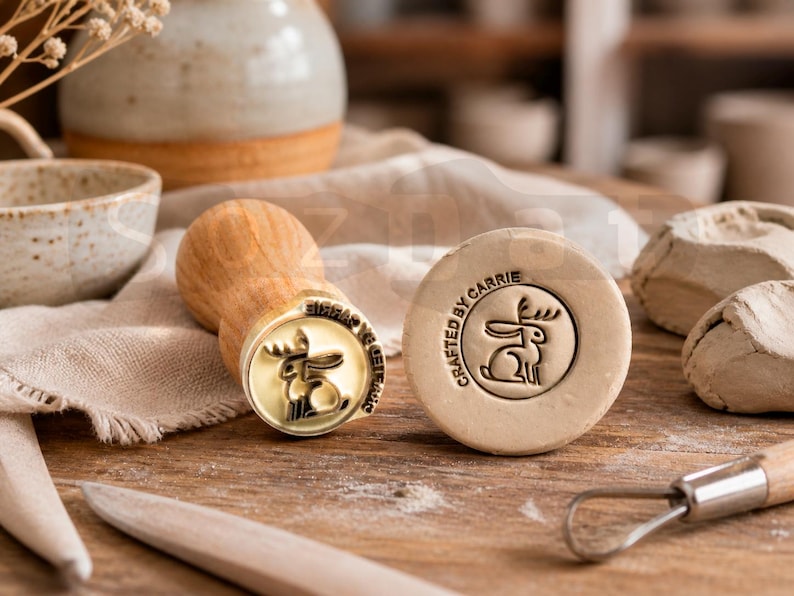 Custom Clay Stamp Ceramic Stamp Polymer Clay Stamps for Pottery Stamps Clay Stamps Ceramic Stamps for Pottery Stamp Custom Made Clay Stamp image 3