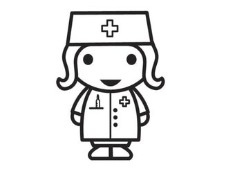 Arzt Krankenschwester- Bügelbild Applikation Aufbügler Patch Bügelapplikation für Shirt/ Kissen Kindermotiv DIY Flexfolie - Farbe wählbar