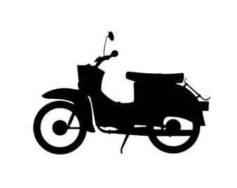 Simson Schwalbe Moped- Bügelbild Aufbügler Plott für Shirt/ Kissen DIY-Projekt Flexfolie - Farbe wählbar