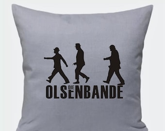 Cushion pillowcase Temple picture with imprint " Olsen Gang " 40 x 40 cm