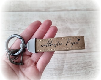 Personalized suede keychain - very high quality - Father's Day - Men's Day