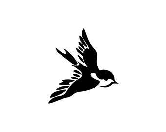 Vogel Schwalbe - Bügelbild Applikation Aufbügler Patch Plott für Shirt/ Kissen DIY Projekt Flexfolie - Farbe wählbar