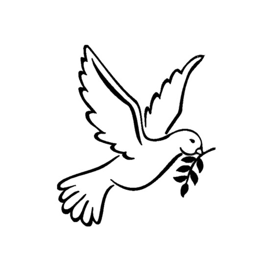 peace dove world peace peace symbol dove - iron-on patch for shirt / pillow  DIY project flex film - color selectable