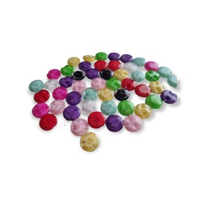 Plastic button buttons DIY round with flower inside 13-15 mm different colors image 3
