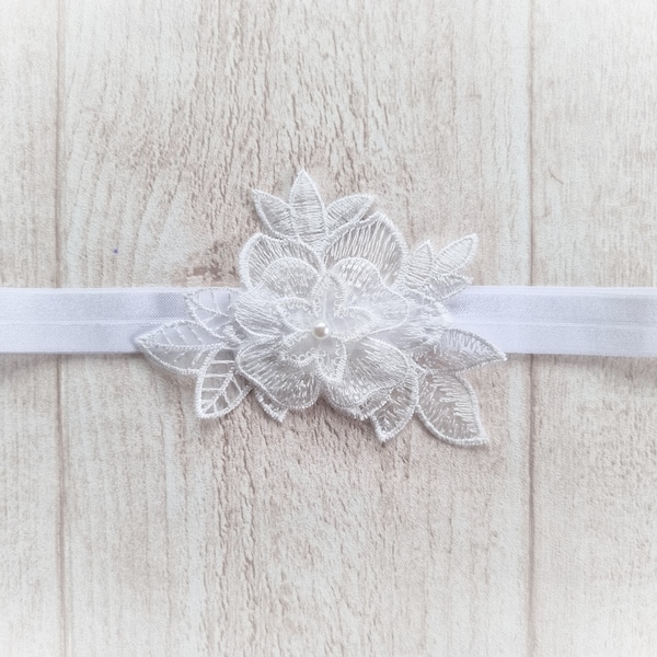 Garter Bride/ Wedding Bridal Garter - with white lace flower