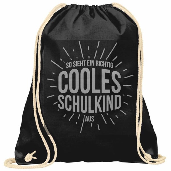 Fairtrade Rucksack/ Turnbeutel "Cooles Schulkind" Schulanfang Geschenkidee Sportbeutel