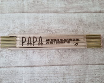 Personalisierter Zollstock - Vatertagsgeschenk - Geschenke für Männer - Papa Geburtstagsgeschenk - Geschenk Papa - Bester Papa