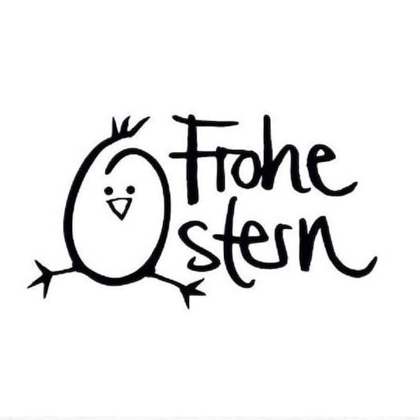 Frohe Ostern Schriftzug - Bügelbild Applikation Aufbügler Patch für Shirt/ Kissen DIY Flexfolie - Farbe wählbar