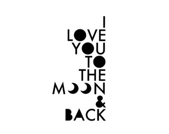 I Love you to the moon - Pinceau d’application d’image de repassage Application de repassage pour chemise / sac d’oreiller DIY flex foil - couleur sélectionnable