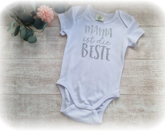 Babybody Gr. 86  " Mama ist der Beste " Personalisierbar | Geschenk zur Geburt | Babykleidung | Schwangerschaftsverkündung | Wunschtext