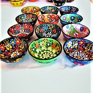 sauce and kitchen bowls hand painted These bowls 6 pcs 100% handmade ceramic 3.1 "inch bowls are fascinating