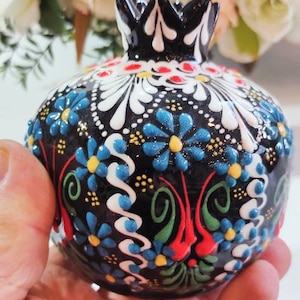Handmade Embossed Ceramic Pomegranate: Turkish Decor