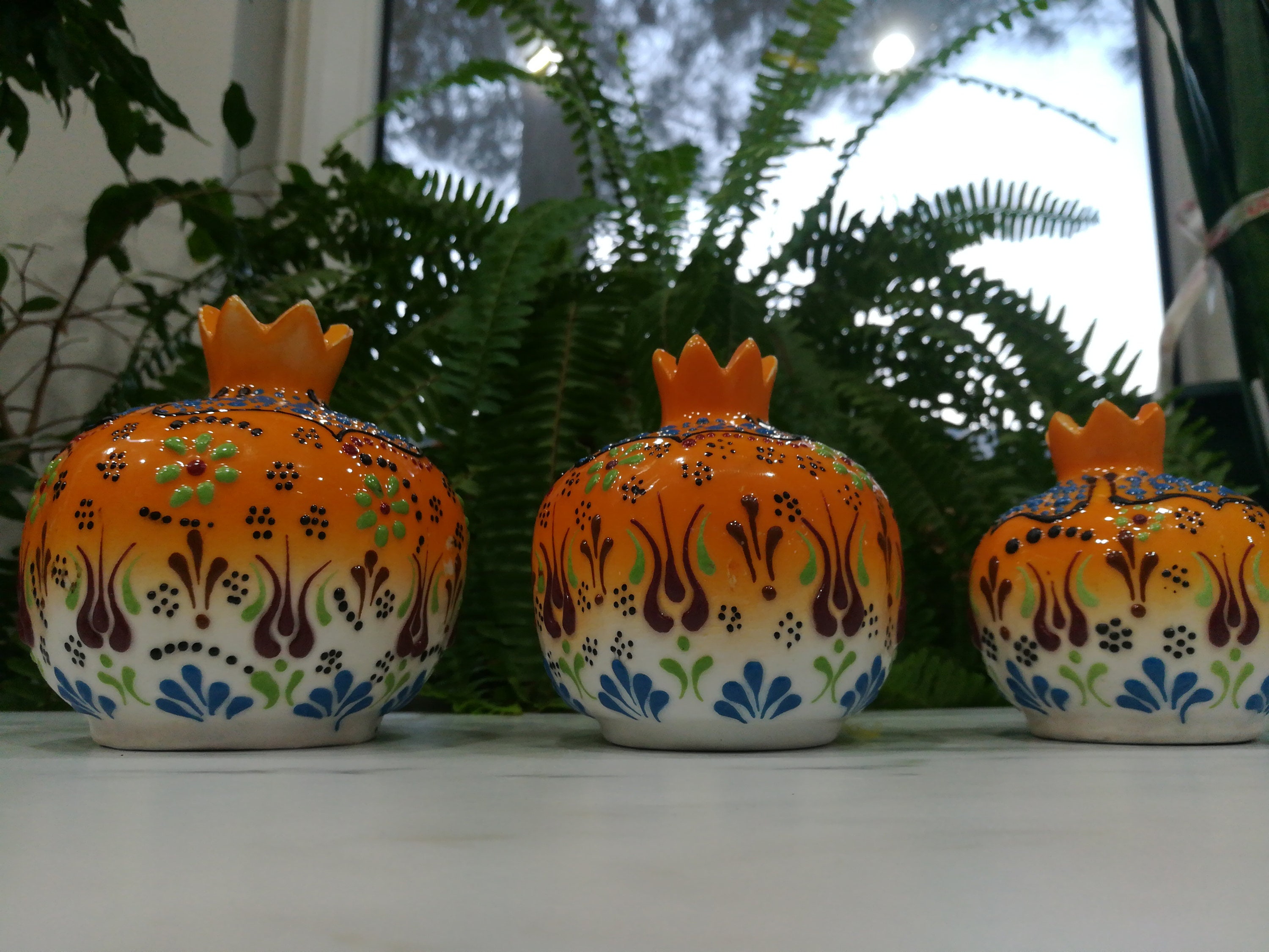 Authentic Console Decor Ceramic Orange Pomegranate 3's - Etsy