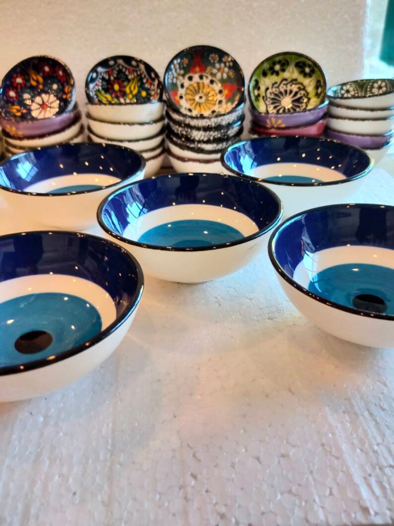 Evil Eye Bead Ceramic Bowl Home Decor Bowls 4.7 diameter Etsy
