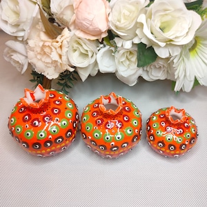ceramic Pomegranate Set 3 Pcs  | Pomegranate estuary pattern | purely handcrafted product