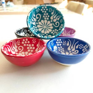 Completely handmade Anatolian motif ceramic wedding favors bowls